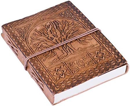 Jornal da Árvore da Vida Crafkart para escrever - Jornal de redação de couro 5x7 - Notebook Sketchbook