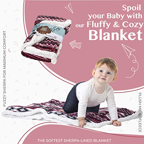 Ultra Soft SHERPA FLEECE LONGO REQUERNO | Cobertor de bebê aconchegante e macio para crianças | Reversível com