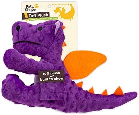PET 'n Shape Tuff Plush Dragon Dog Toy com recheio