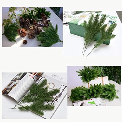XIPEGPA 30pcs 10.24x3.94 polegadas Ramificação artificial de pinheiros verdes Plantas verdes de guirlanda de pinheiros