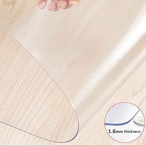 Taça de mesa ecológica transparente de PVC, protetor de toalha de mesa sem deslizamento de 1,6 mm de espessura,