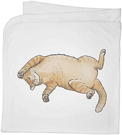 Azeeda 'gordura gordinha gato' cobertor de bebê de algodão/xale