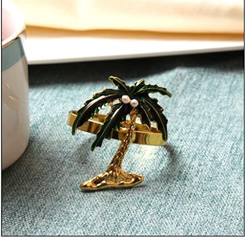 Renslat 10pcs hotel coco árvore de coco anel de guardanapo finhle de fivela de estilo havaiano anel de guardanapo