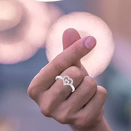 2023 Novo Diamond Love Gif Ring Engajamento criativo Senhoras de jóias de coração para coração
