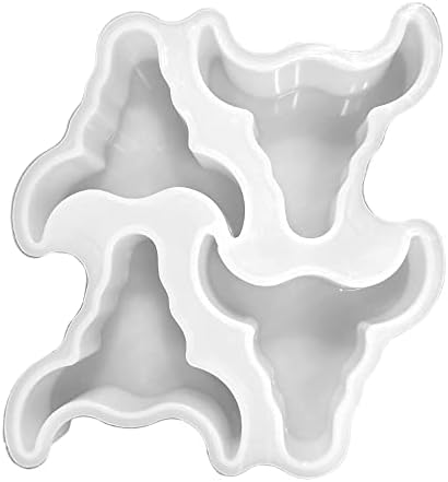4 Bull Skull Freshie Silicone Bandey Mold | Tamanho do clipe de ventilação Tamanho 4,1 largura
