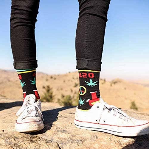 Lavley meias engraçadas para homens e mulheres com designs divertidos - presente de novidade para caras