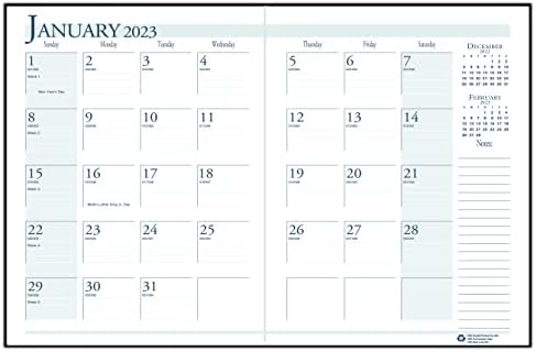 Planejador do calendário econômico da House of Doolittle 2023, mensalmente, capa preta, 7 x 10 polegadas, dezembro
