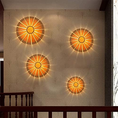 Lâmpada de parede de bambu criativo nzdy, lâmpada de parede led Hälzern Novo lustre chinês Restaurant Cafe
