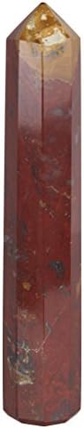 Excel Jasper Red Obelisk Torre de cristal Cura Reiki Stone Point Natural Facetado Facetado Gemito Pedido