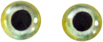 10mm verde amarelo papagaio de vidro de vidro olhos íris para esculturas de taxíidermia de argila