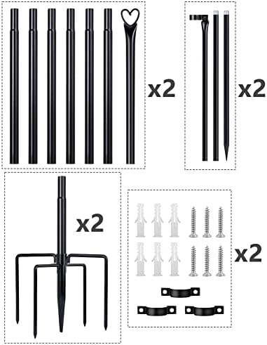 Pólo leve de cordas XDW Gifts - postes de aço para luzes de cordas externas penduradas, jardim, quintal,
