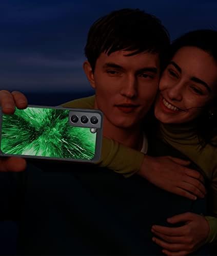 Yovikk para a caixa do Samsung Galaxy S21 5G, o padrão de espaço verde brilha no caso protetor de proteção