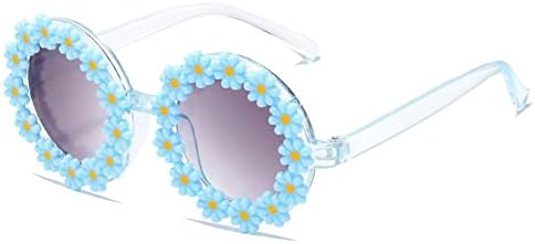 Óculos de sol redondos para meninas em forma de flor Os óculos fofos UV 400 Proteção ao ar livre