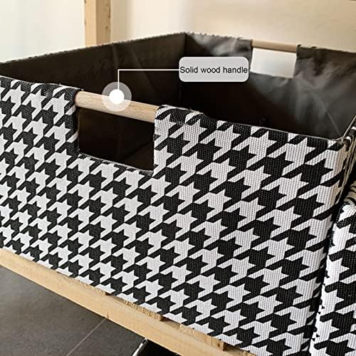 Lixeiras de cesta de armazenamento dobráveis, tecido decorativo de tecido decorativo caixa de armazenamento
