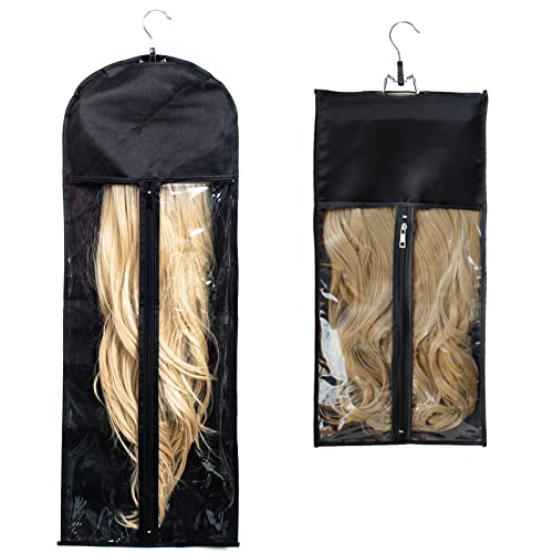 Bolsa de armazenamento de peruca com suporte para extensão de cabelo com cabeceira de gancho de carro