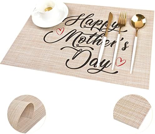 Feliz Dia das Mães Inspirador Placemats Conjunto de 4 para a Farmhouse Home Family Kitchen Dining Table
