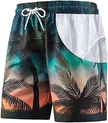 Hotskon masculino masculino masculino shorts de praia seca rápida com roupa de banho de malha de roupas