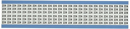 Pano de vinil reposicionável Brady WM-224-PK, preto em números sólidos, placa de marcador de fio de