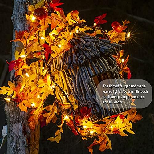 Decorações de Ação de Graças Fall Maple Leaf String Lights Conecte 120V, folhas de outono guirlanda