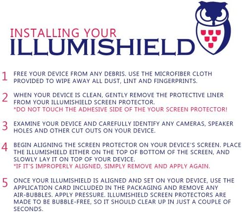 Protetor de tela Illumishield compatível com LG Optimus F7 Clear HD Shield Anti-Bubble e Filme de Pet