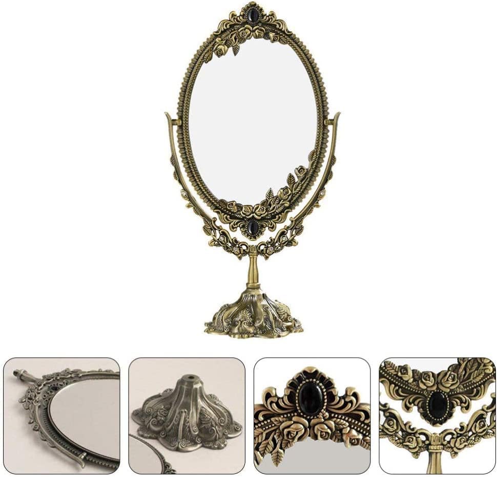 LQBYWL Mirror emoldurado, decoração da sala uni, espelho redondo, espelho de mesa vintage de