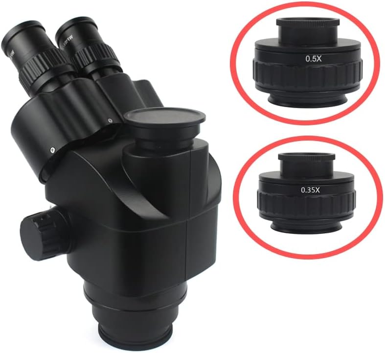 Haiqings C Adaptadores de montagem lente 0,35x 0,5x 1x CTV para microscópio estéreo trinocular