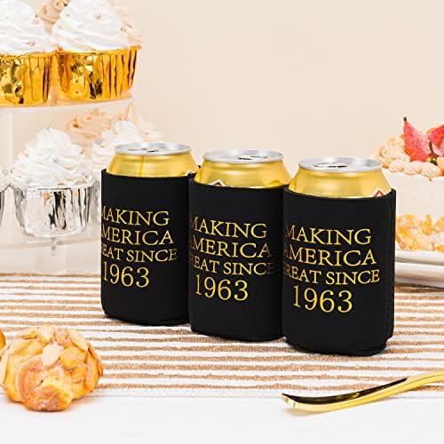 Manga de cerveja de 60 anos de 60 anos, 60º aniversário da lata de capa mais refrigerada, decorações de 60 anos,