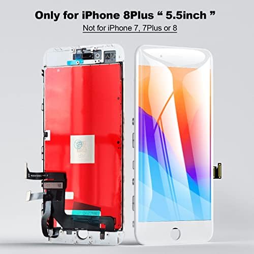 Efaithfix para iPhone 8 Plus LCD Substituição Branco de 5,5 polegadas Conjunto de quadros LCD Digitalizador