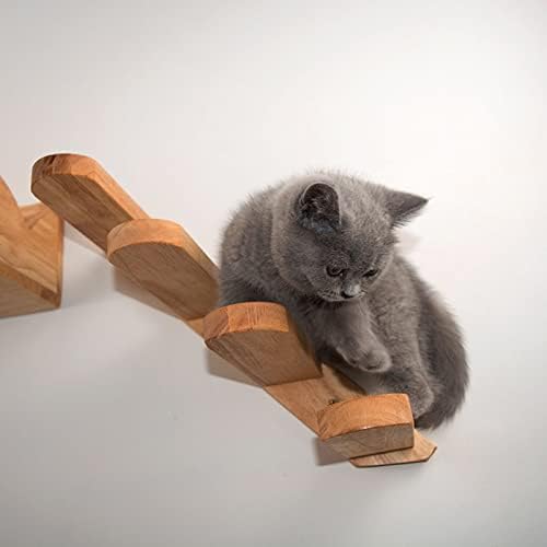 Zyzmh gato de gato montado na parede escalada escada escada escada de madeira pulando plataforma