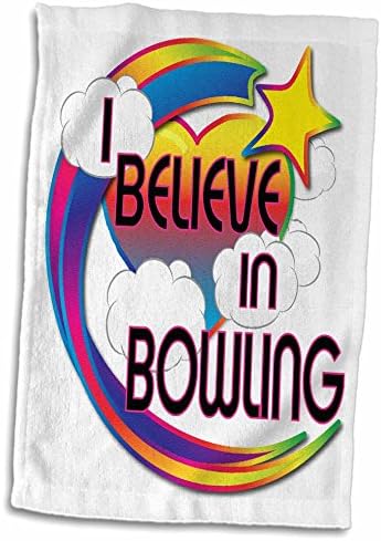 3d Rose Bowling Believer Crente Design Toalha, 15 x 22