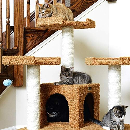 ARMARKAT GRANDE 74 CAT TREE, casa de gato de madeira real para família com casais gatos, marrom