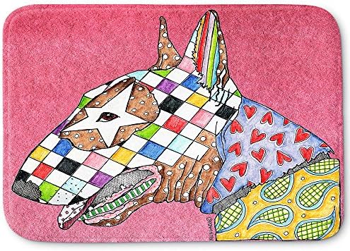 Dianoche projeta banho de espuma de memória ou tapetes de cozinha de Marley Ungaro Bull Terrier Dog Pink, grande