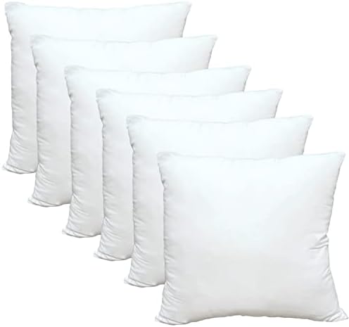 Conjunto de luxo obruosci de 6 arremesso de travesseiro, 16 x 16 hipoalergênico Ultra Soft White Polyster Microfiber