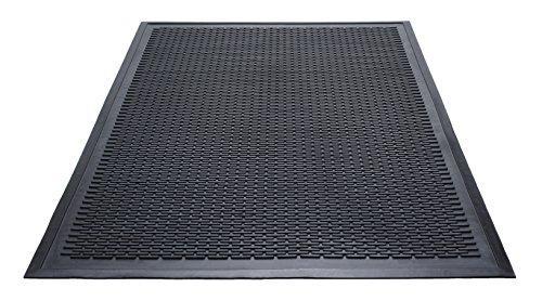 Guardian 14040600 Raspador de etapa limpa Tanta de piso externo, borracha natural, 4'x 6 ', preto, ideal