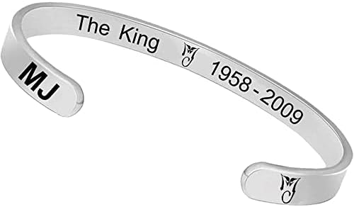 Bomjjor MJ Jackson Colar Bracelet para MJ Michael fãs Men Kids Jewelry Memorial Collection