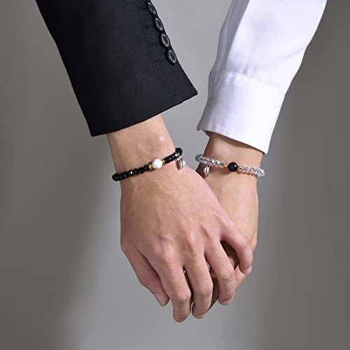 Bracelets de casais de refeição de garguet: Feito à mão dele e dela e suas braceletes de casal de casais