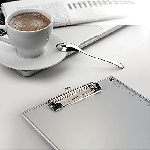 Metal Clipboard, suporte de documentos de alumínio, clipe de papel de baixo perfil de aço inoxidável,