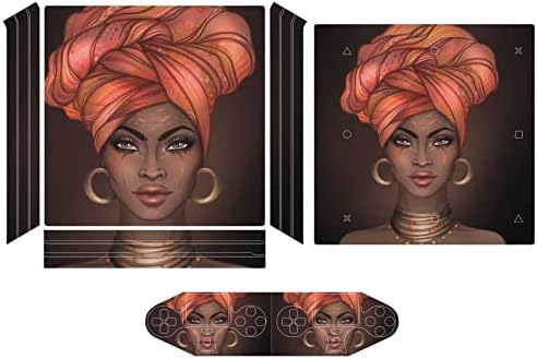 Afro -americano Pretty Girl Girl PVC adesivo adesivo adesivo de protetor de pele para PS4 Pro/PS4 Slim