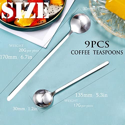 9 PCs Coffee Spoons Espresso Teaspoon, PBIEHSR SPOLE DE TEPA AÇO INONTIDO DOIS DOIS COMMENTOS DIFERAÇÕES