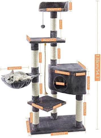 ZLXDP Multi-Level Cat Tree Play House Centro de Atividade Tower Tower Hammock Furniture Scratch Post para