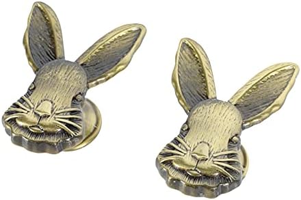 Veemon Home Decor 2pcs Botão de cabeça de coelho, armários de forma de coelho botões de coelho maçaneta maçaneta