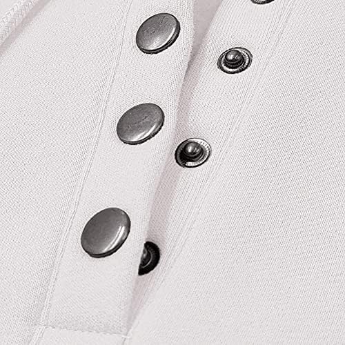 Hoodies de pulôver feminino Tops botão casual para baixo de mangas compridas molas de bolso fora