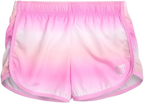 Body Luve Girls 'Shorts - 4 Pack Athletic Performance Dry Fit Dolphin Gym Shorts, Scrunchie
