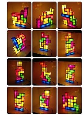 Lâmpada LED de Tetris de combinação grátis
