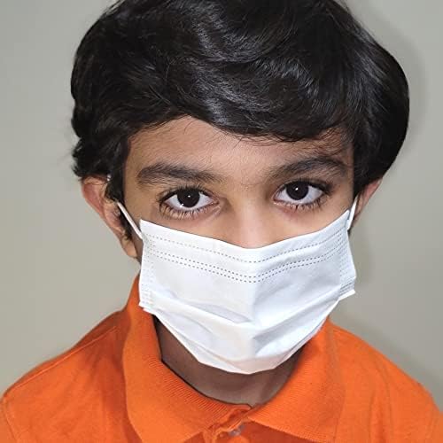 Máscara facial descartável para crianças, feita nos EUA, 50/ caixa, branca por GS Medical