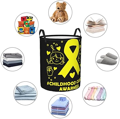 Lavanderia do câncer infantil cesto de lavanderia circular cesta de roupas de roupa dobrável para roupas para