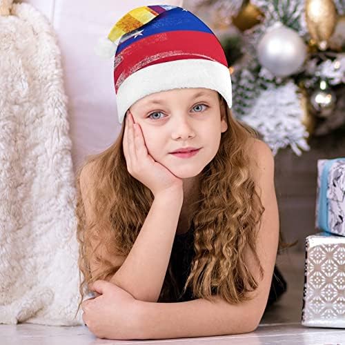 American e Venezuela Flag chapéu de natal chapéu de santa personalizado decorações engraçadas de natal