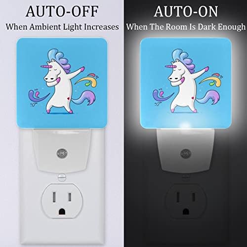 Dabbing Unicorn LED Night Light, Kids Nightlights for Bedroom Plug Int Wall Night Lamp Brilho ajustável para