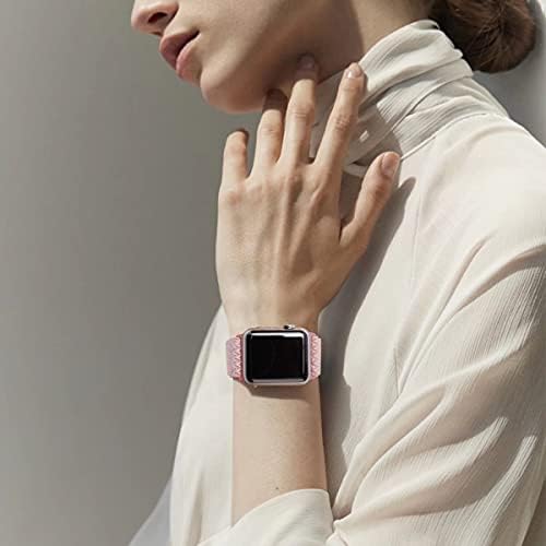 GBPOOT 5 Pacote de nylon Banda esticada compatível com Apple Watch, Loop de respiração esportiva suave