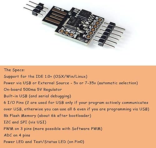 COMIMARK 5PCS DIGISPARK Kickstarter Attiny85 para Arduino Geral Micro USB Development Board